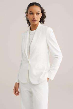 jersey getailleerde blazer Liz wit