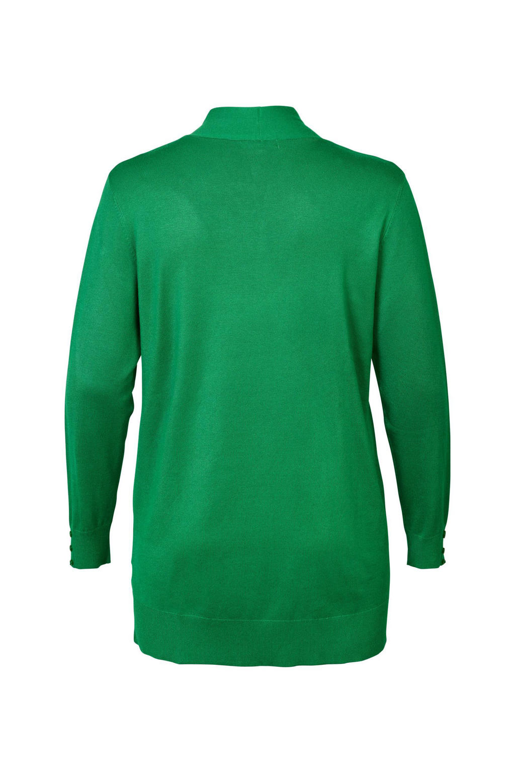 Miss Etam Plus fijngebreid vest Senna groen | wehkamp