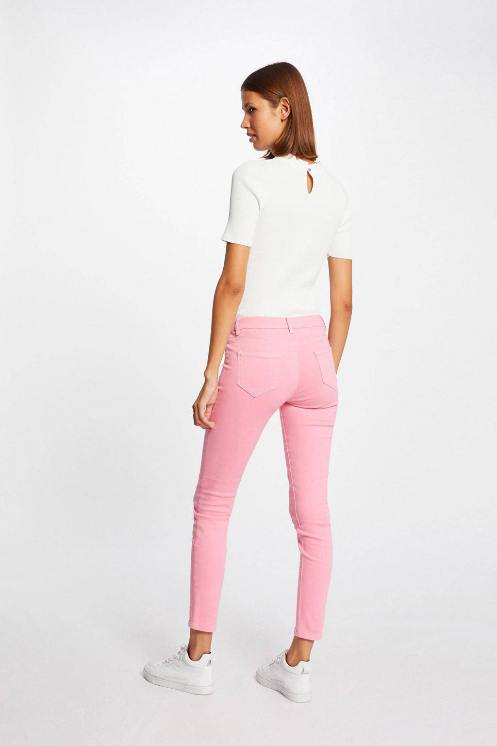 low waist skinny jeans roze wehkamp