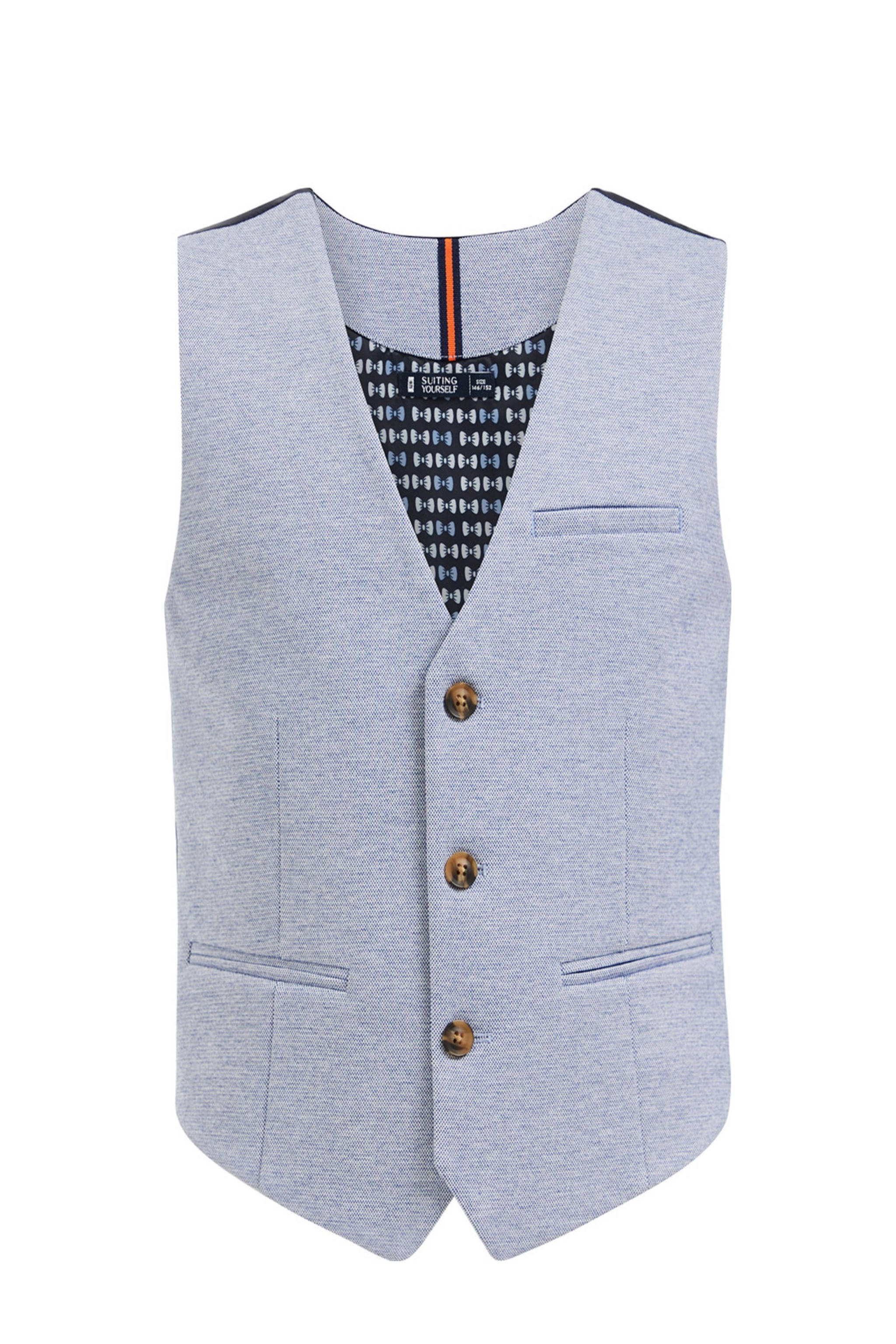 WE Fashion gemêleerd gilet lichtblauw wehkamp