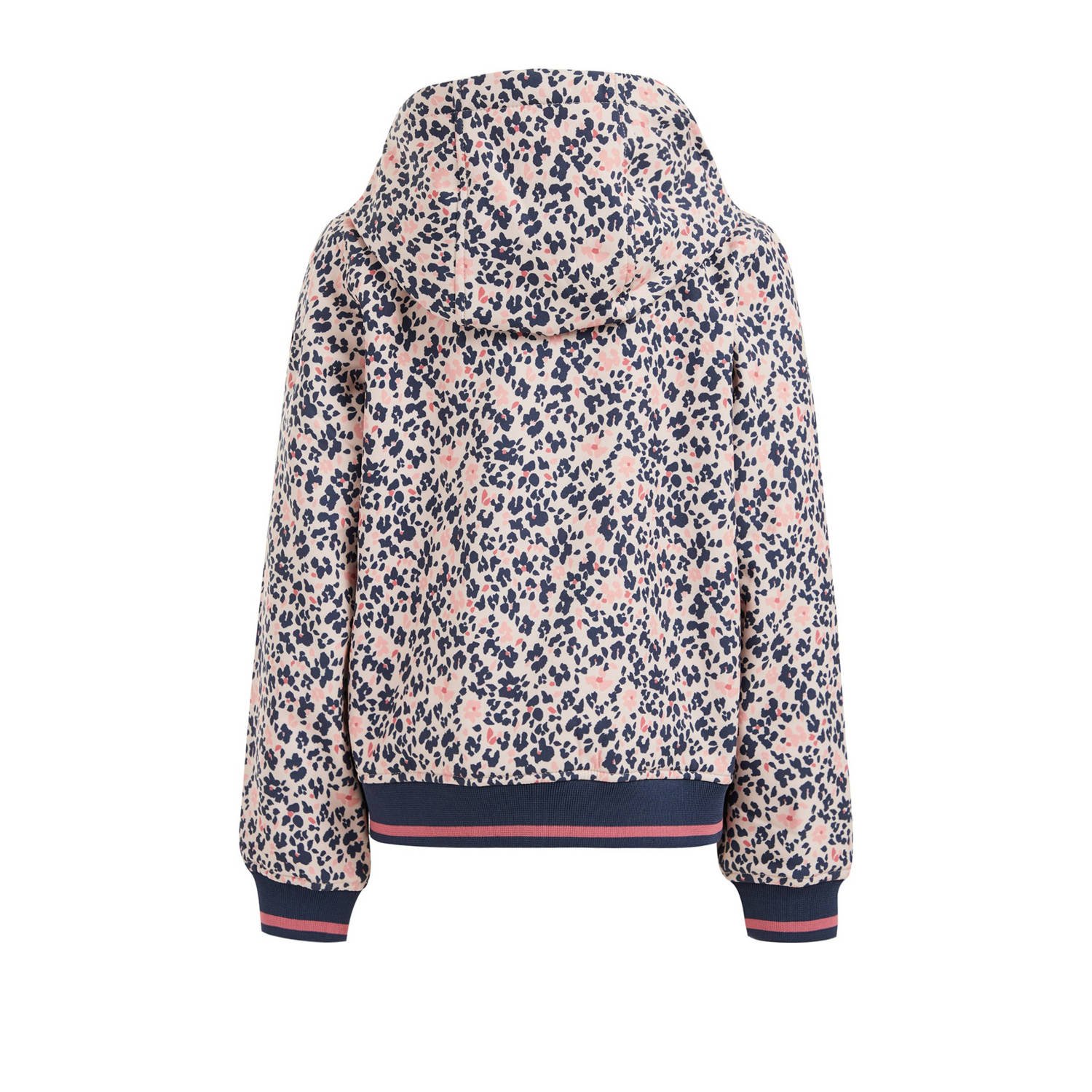 WE Fashion softshell jas met all over print roze donkerblauw