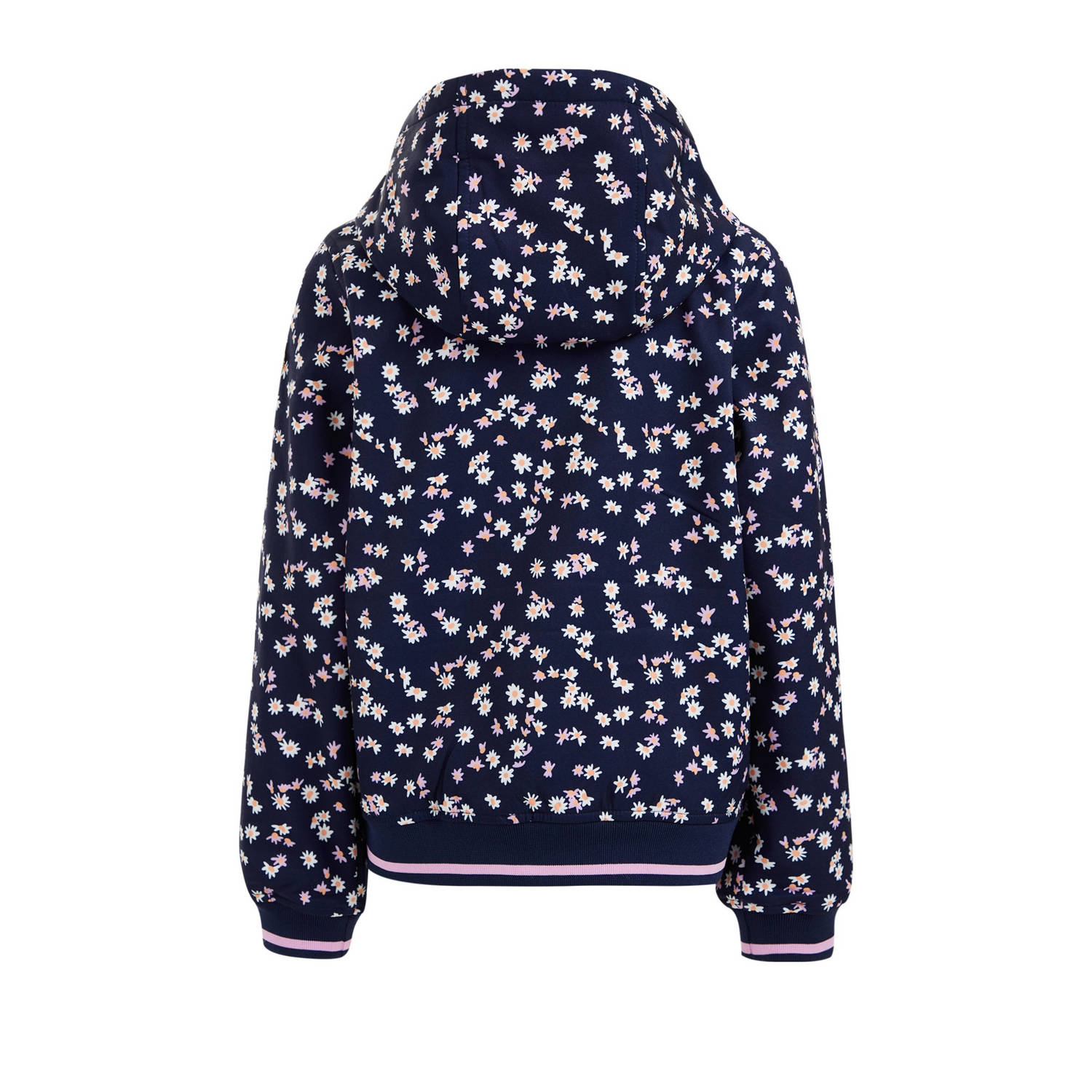 WE Fashion softshell jas met all over print donkerblauw