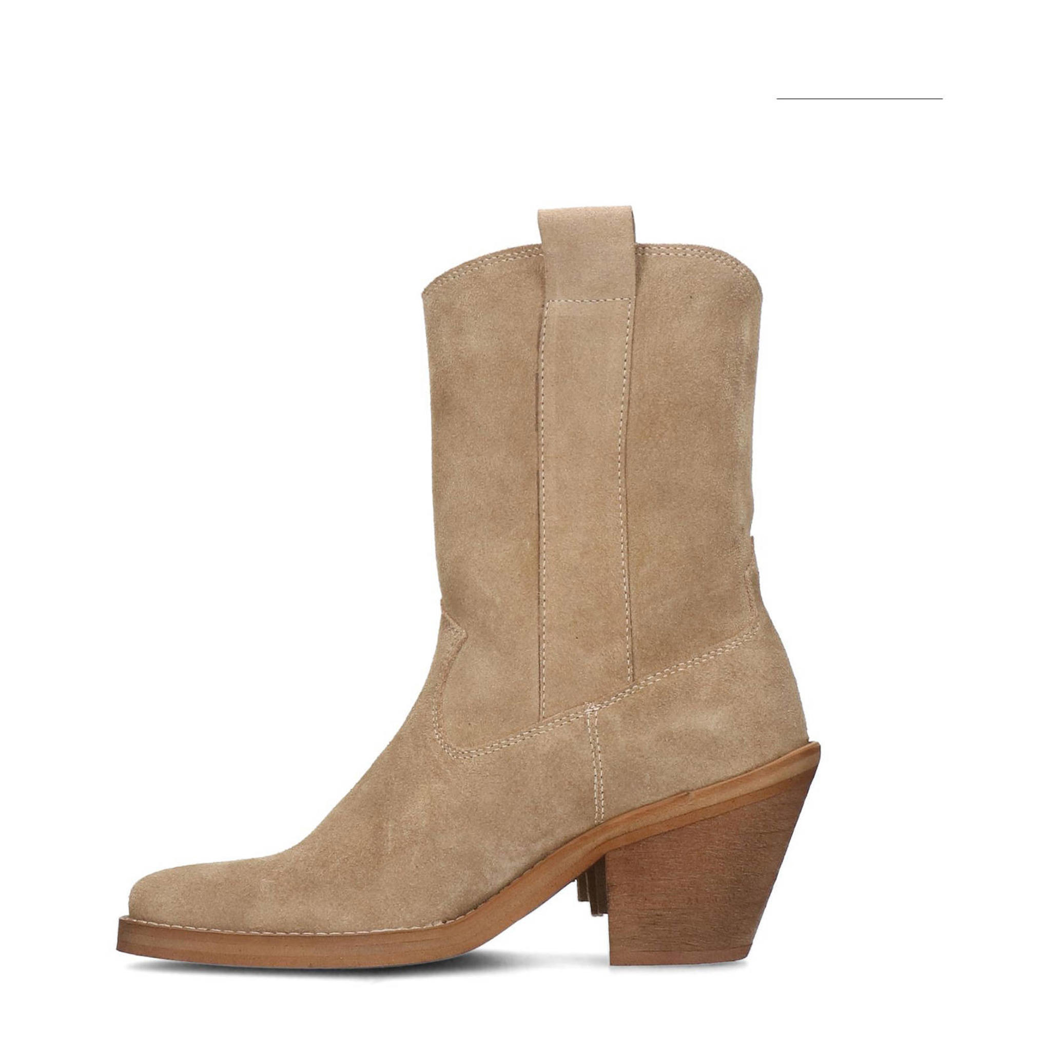 Sacha suède cowboylaarzen met franjes beige wehkamp