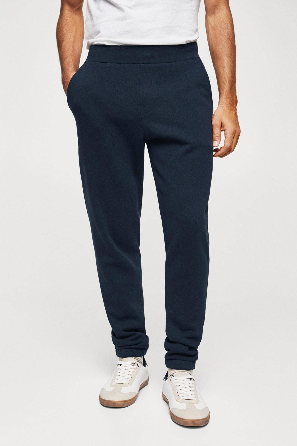 Mango Man gemêleerde regular fit joggingbroek pastel grijs