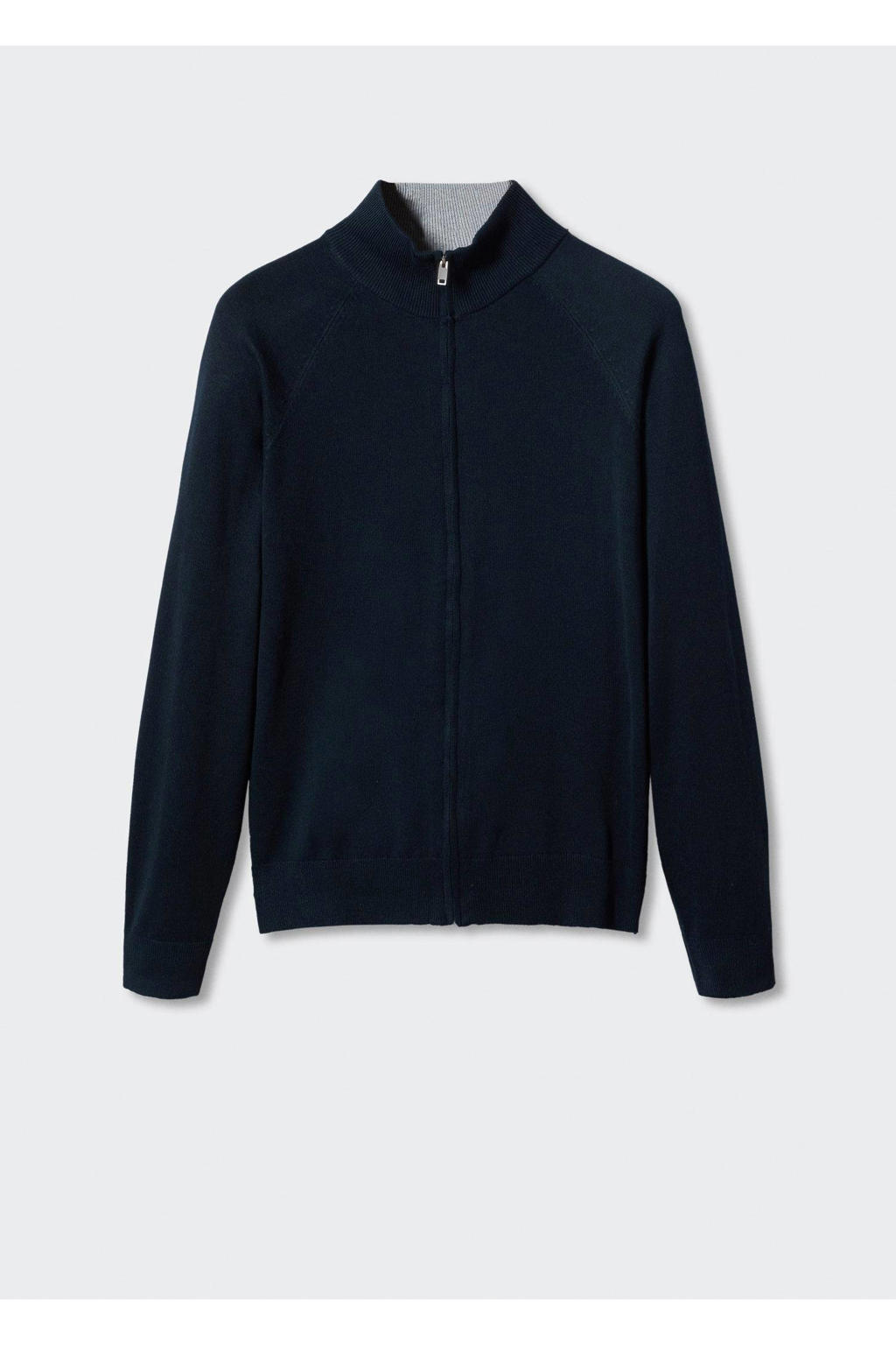Mango Man fijngebreid vest marineblauw | wehkamp