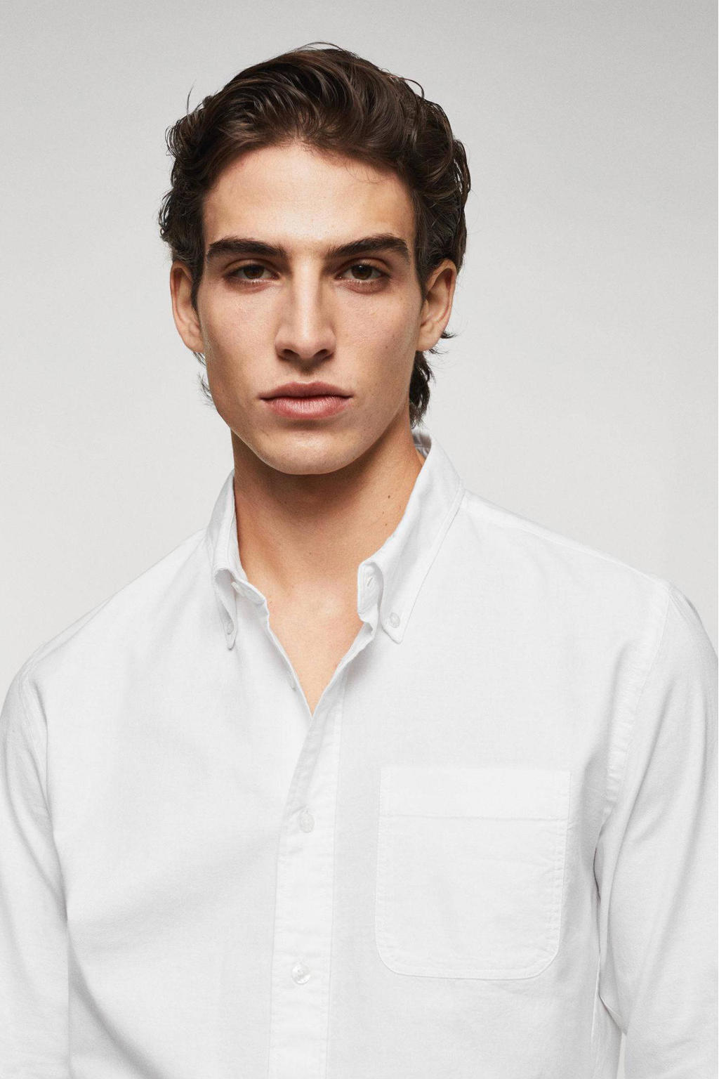 Mango Man regular fit overhemd wit wehkamp