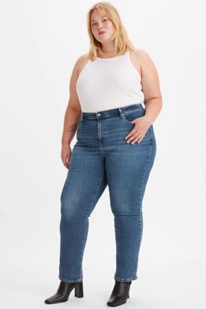 724 high waist straight fit jeans medium indigo worn in