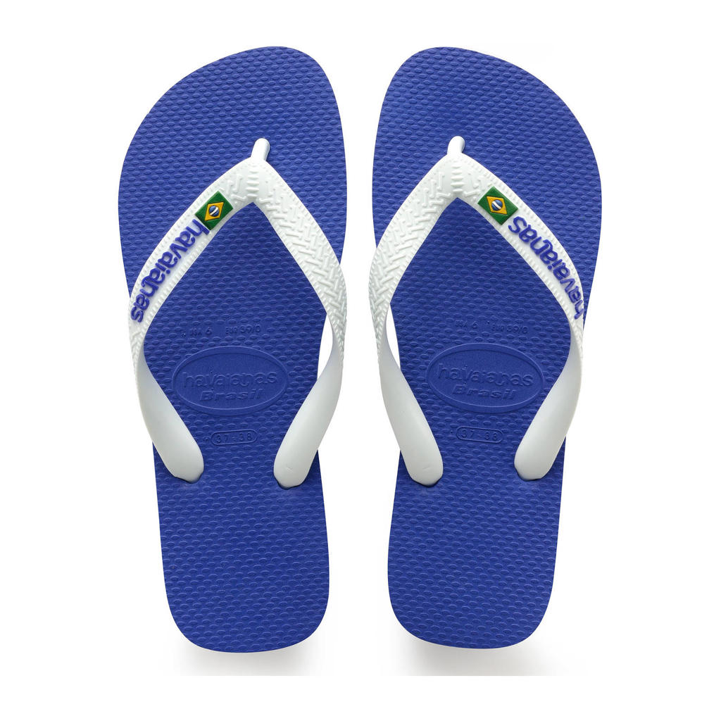 Marineblauwe jongens Havaianas Brasil Logo teenslippers blauw van eva/rubber