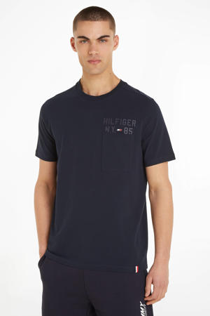   sport T-shirt donkerblauw/zwart