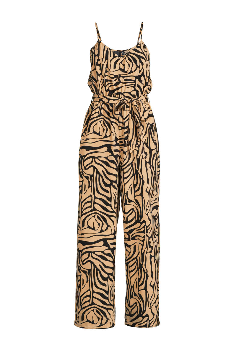 VERO MODA jumpsuit VMJENNY met grafische print begee/ zwart wehkamp