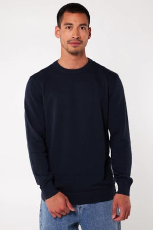 trui fijn gebreid blauw