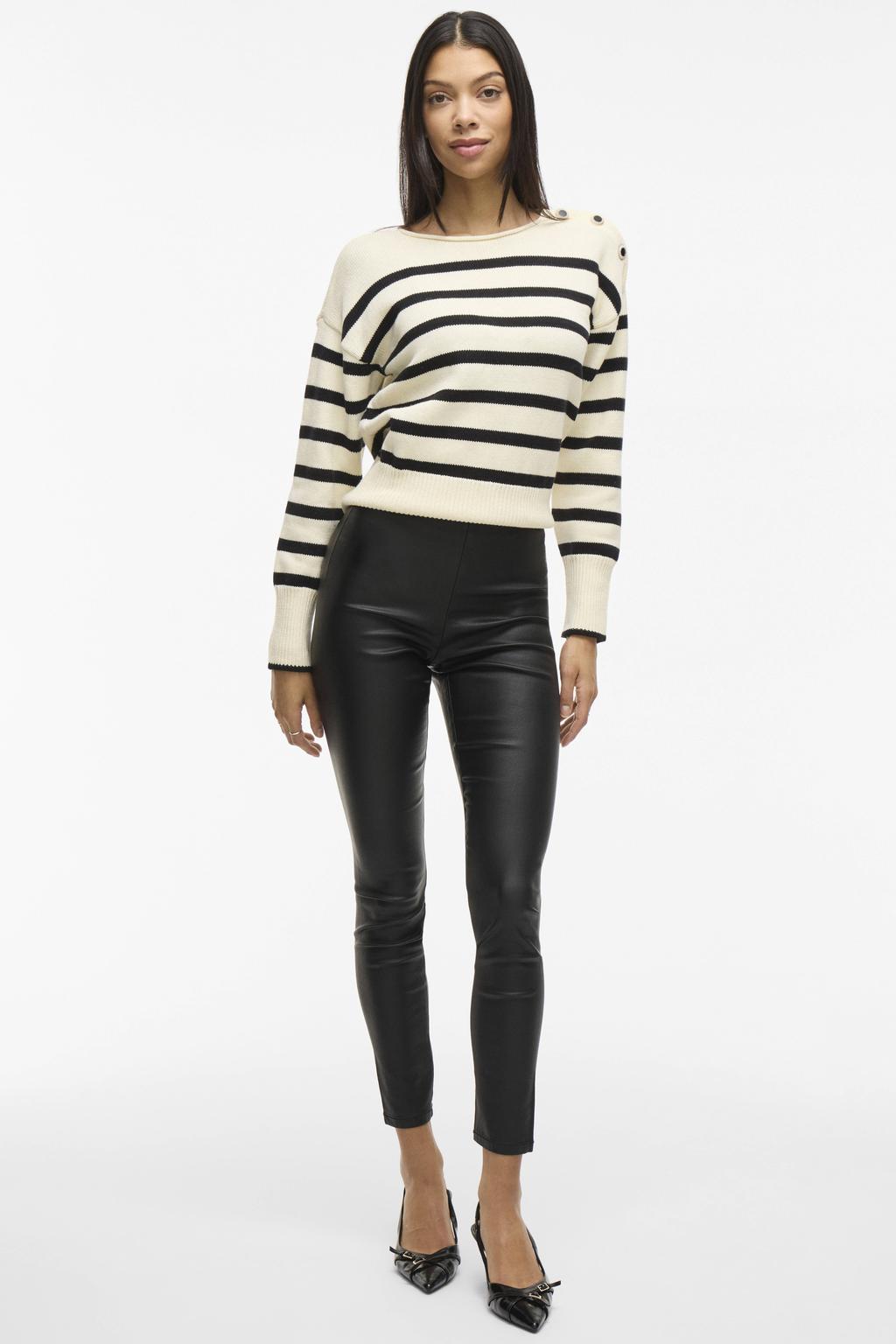VILA gecoate legging VICOMMIT zwart