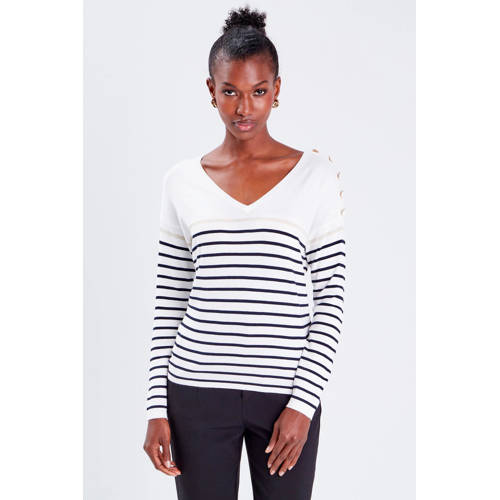 Cache Cache gestreepte trui wit/zwart/beige afbeelding