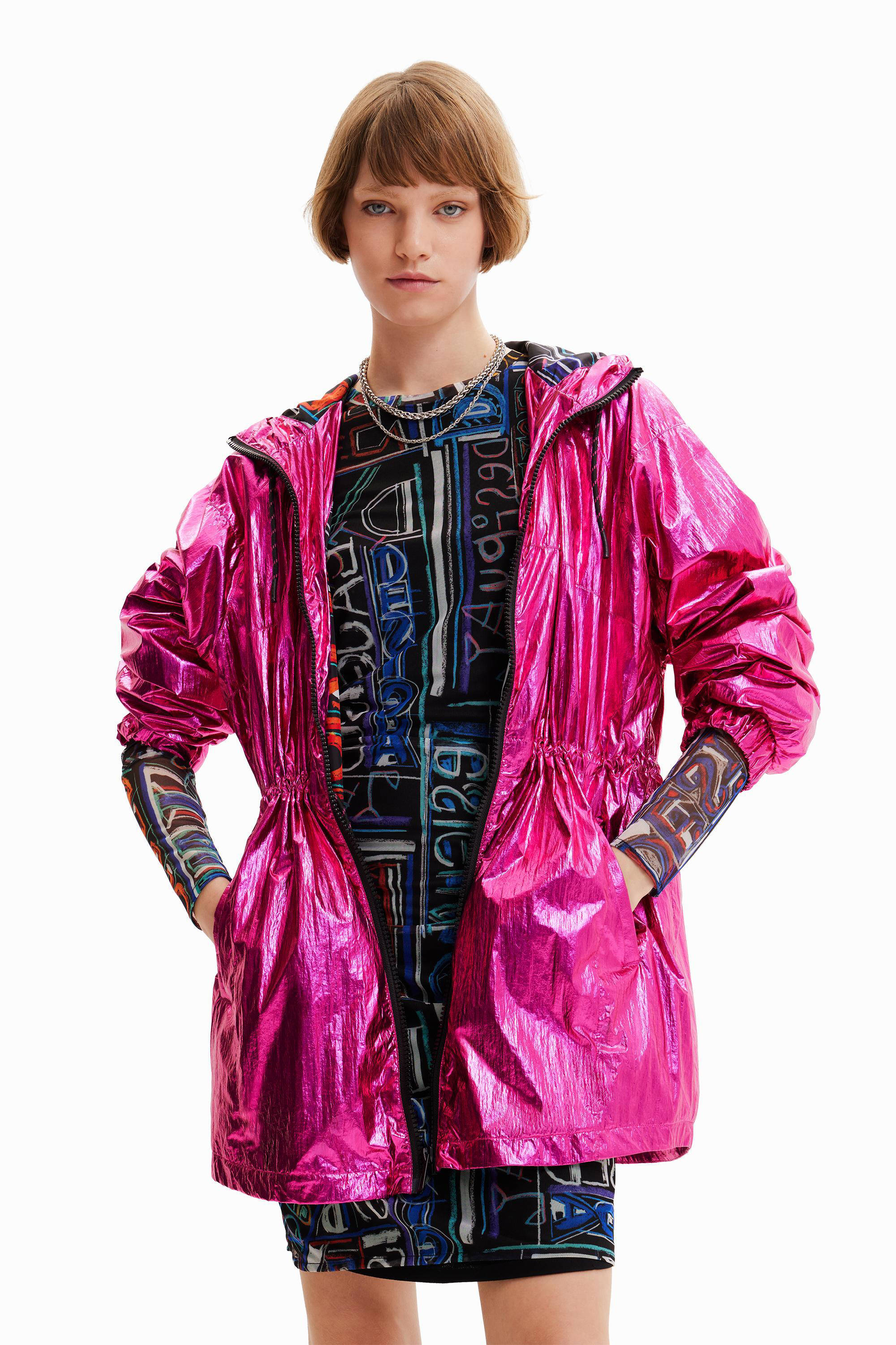 Desigual zomerjas fuchsia/metalic | wehkamp