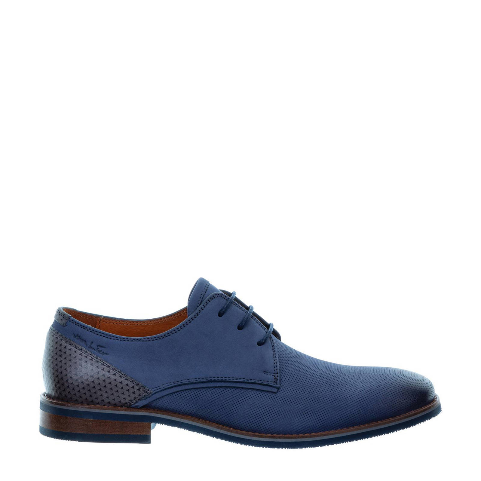 Van Lier Amalfi nubuck veterschoenen blauw | wehkamp