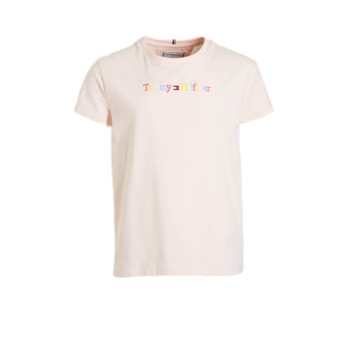 Tommy Hilfiger T-shirt met logo lichtroze