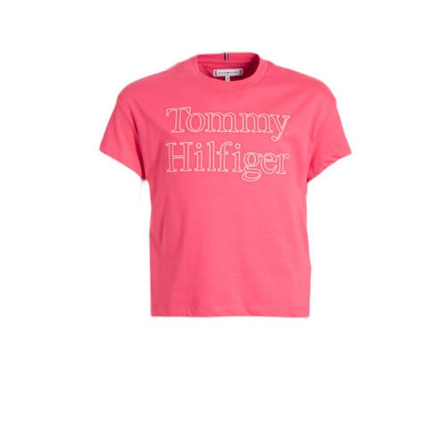 Tommy Hilfiger T-shirt met logo koraalrood