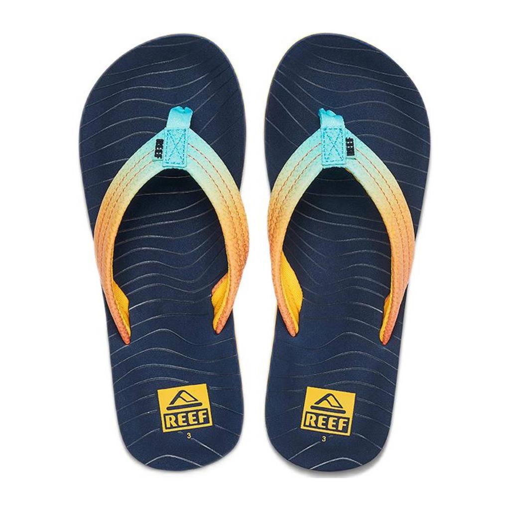 Blauw en oranje jongens Reef Kids Ahi Sun and Ocean teenslippers van EVA