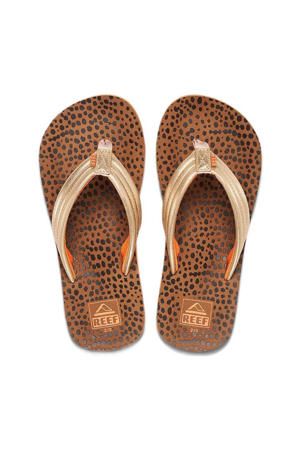 Kids Ahi Wild teenslippers bruin/goud