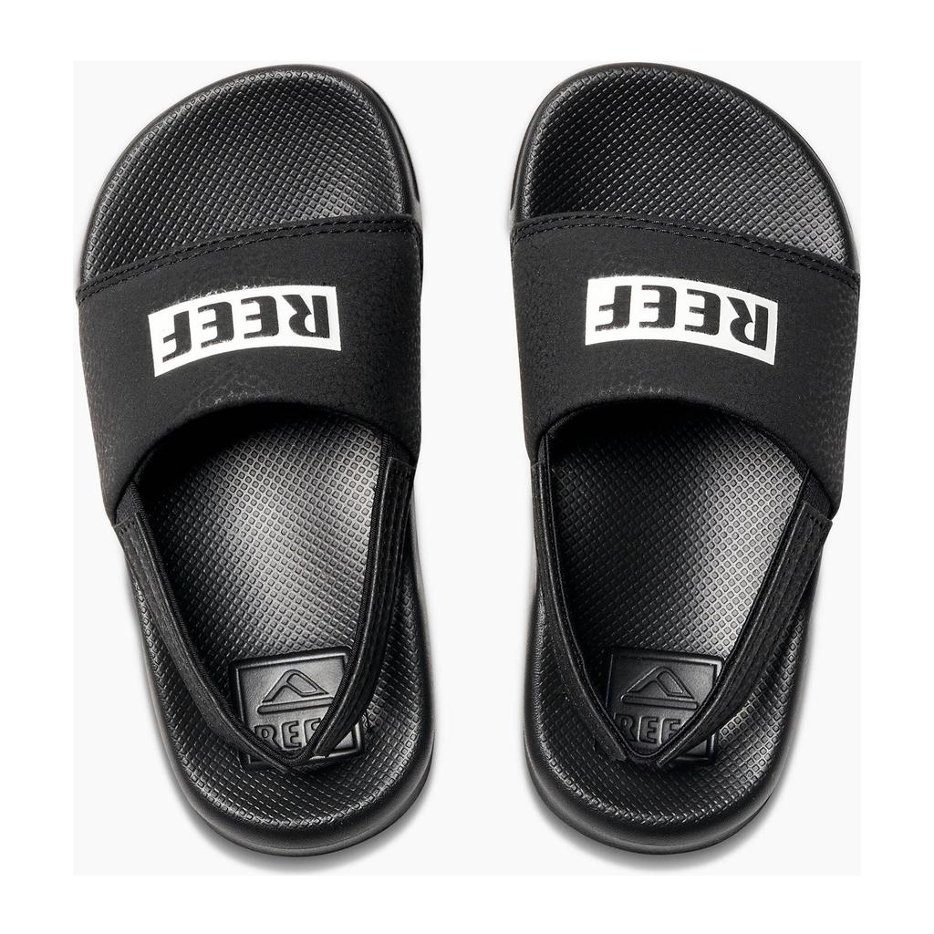 Zwarte jongens Reef badslippers met hielbandje van rubber
