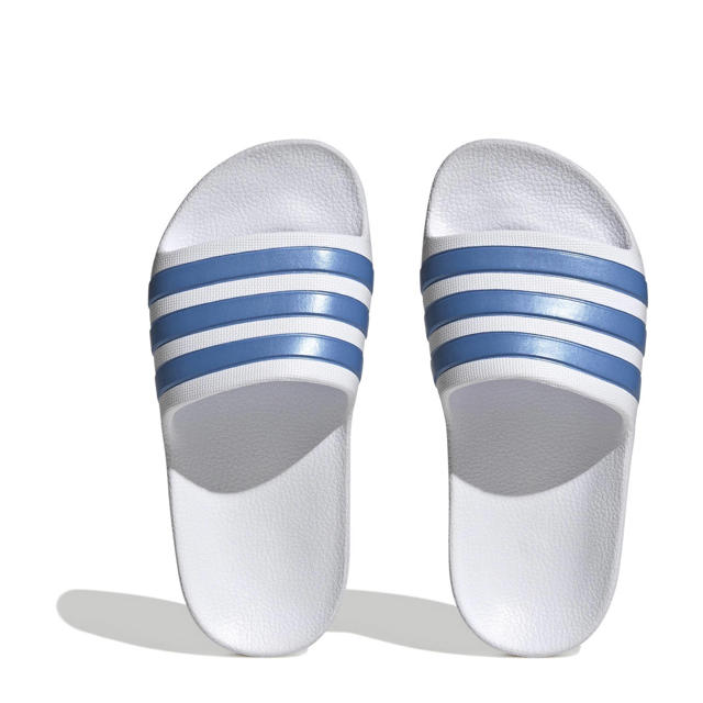 adidas Sportswear Adilette Aqua badslippers wit/blauw | wehkamp