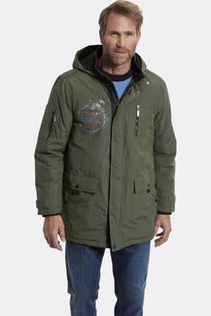 jas RANDWING Plus Size met printopdruk donker groen