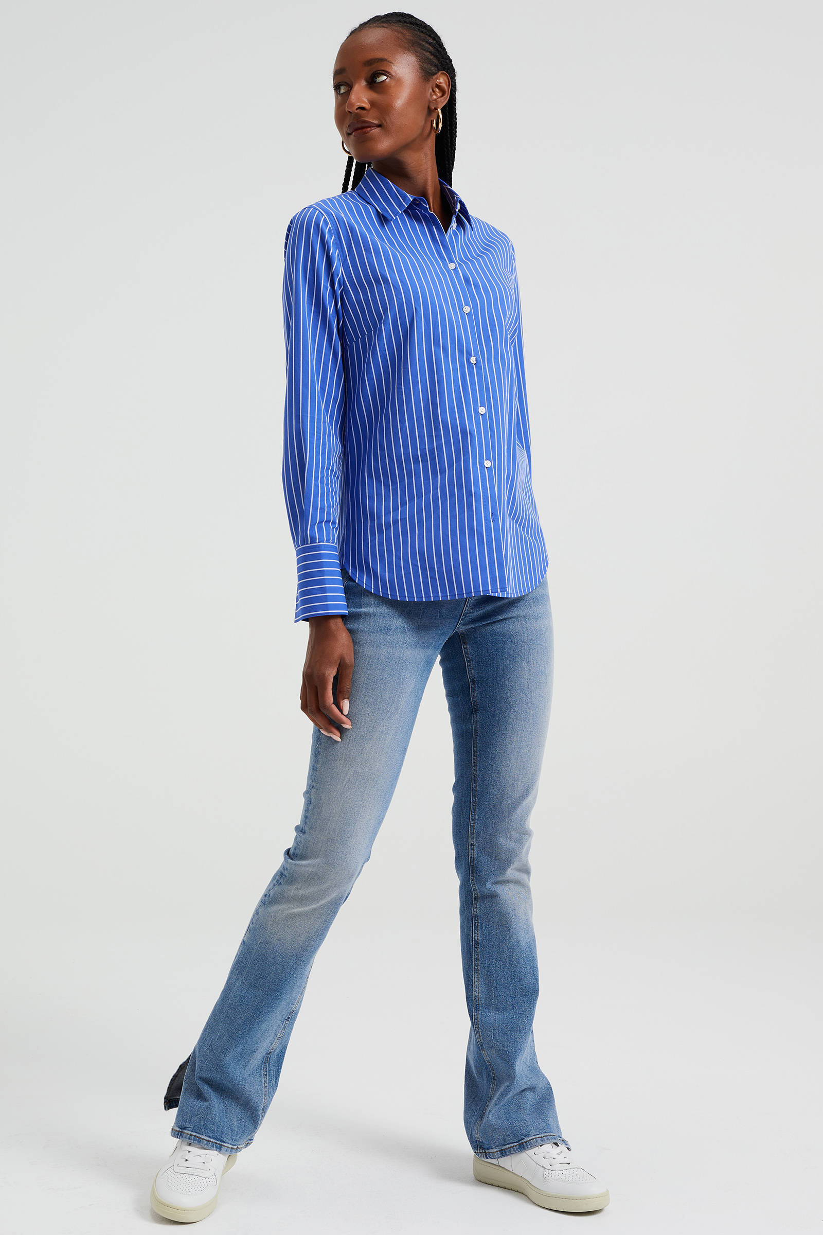 WE Fashion gestreepte blouse blauw wit wehkamp