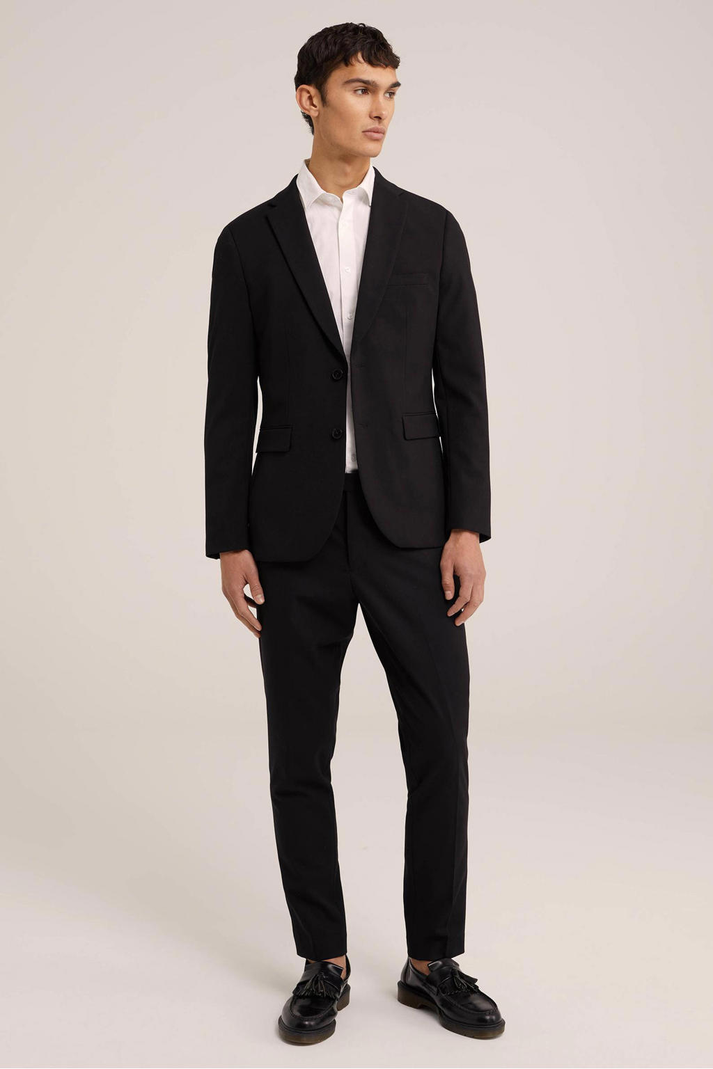 WE Fashion slim fit colbert zwart