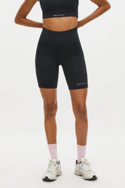 thumbnail: Zwarte dames Rohnisch sportshort van polyester met slim fit, high waist en elastische tailleband met koord