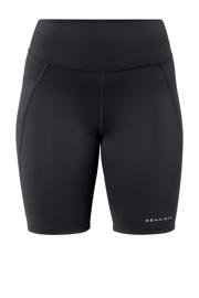 thumbnail: Zwarte dames Rohnisch sportshort van polyester met slim fit, high waist, elastische tailleband met koord en effen