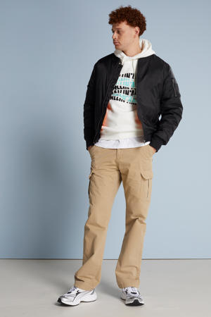 straight fit cargobroek union beige