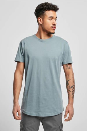 long-fit T-shirt lichtblauw