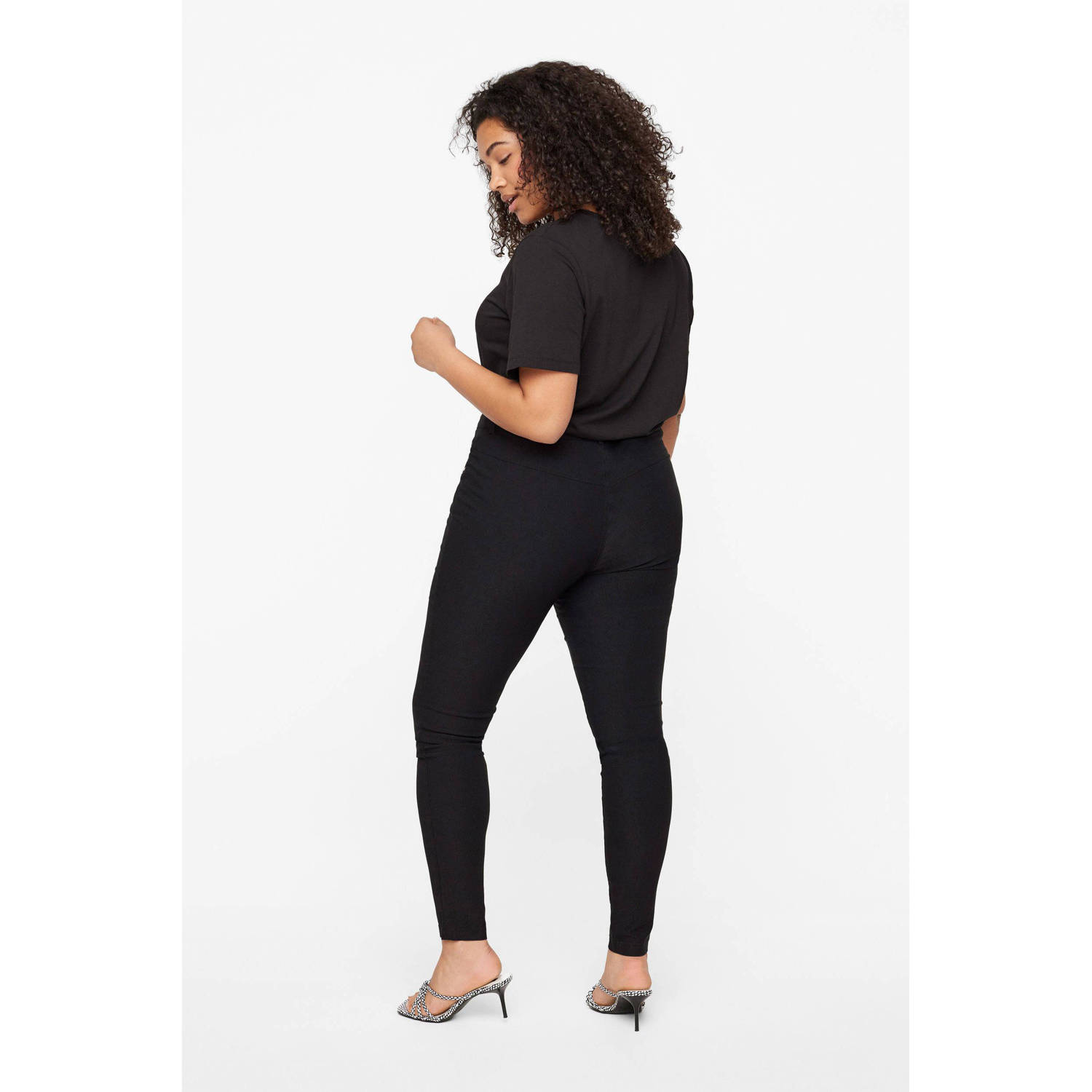 Zizzi high waist skinny tregging JEVA zwart