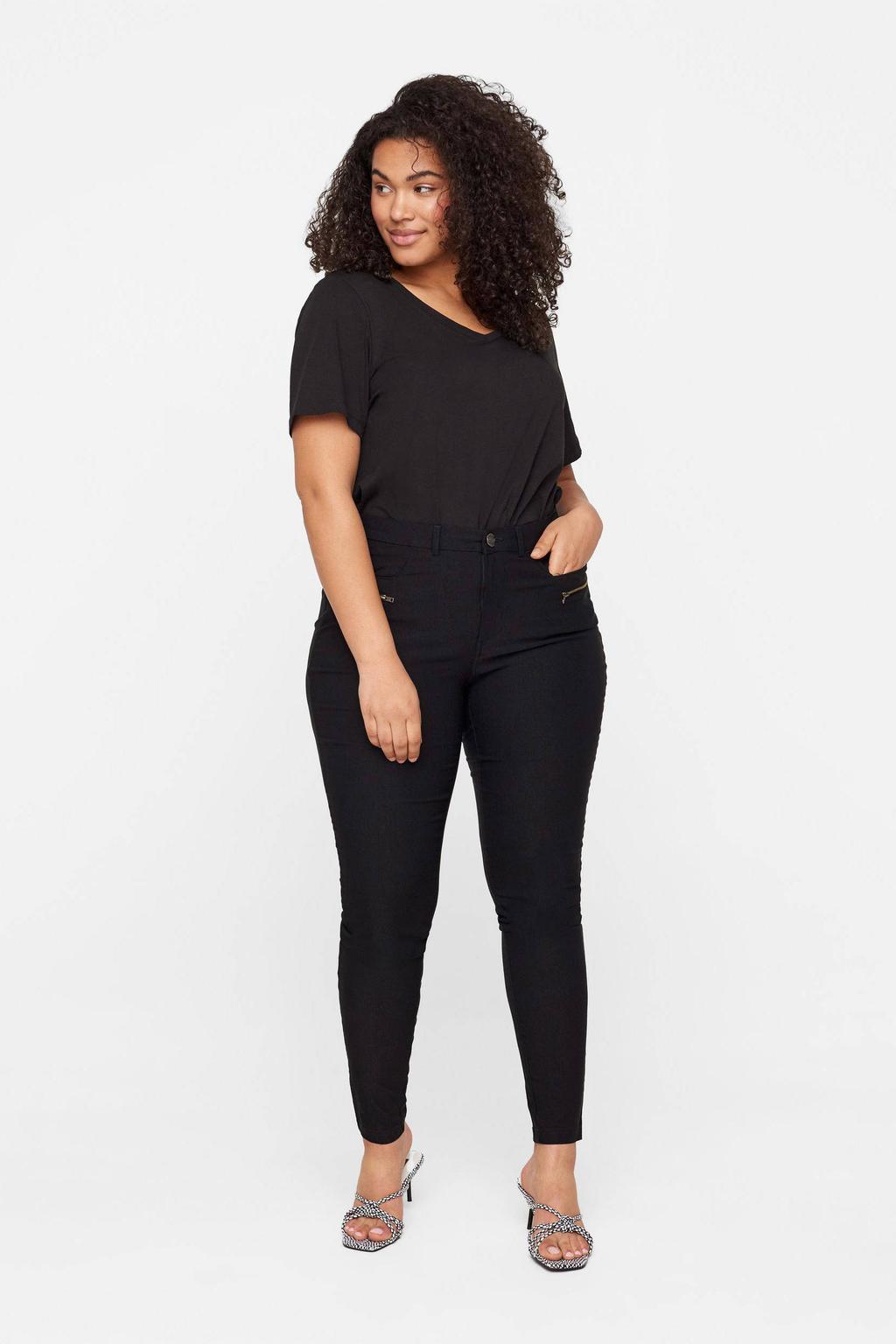 Zizzi high waist skinny tregging JEVA zwart