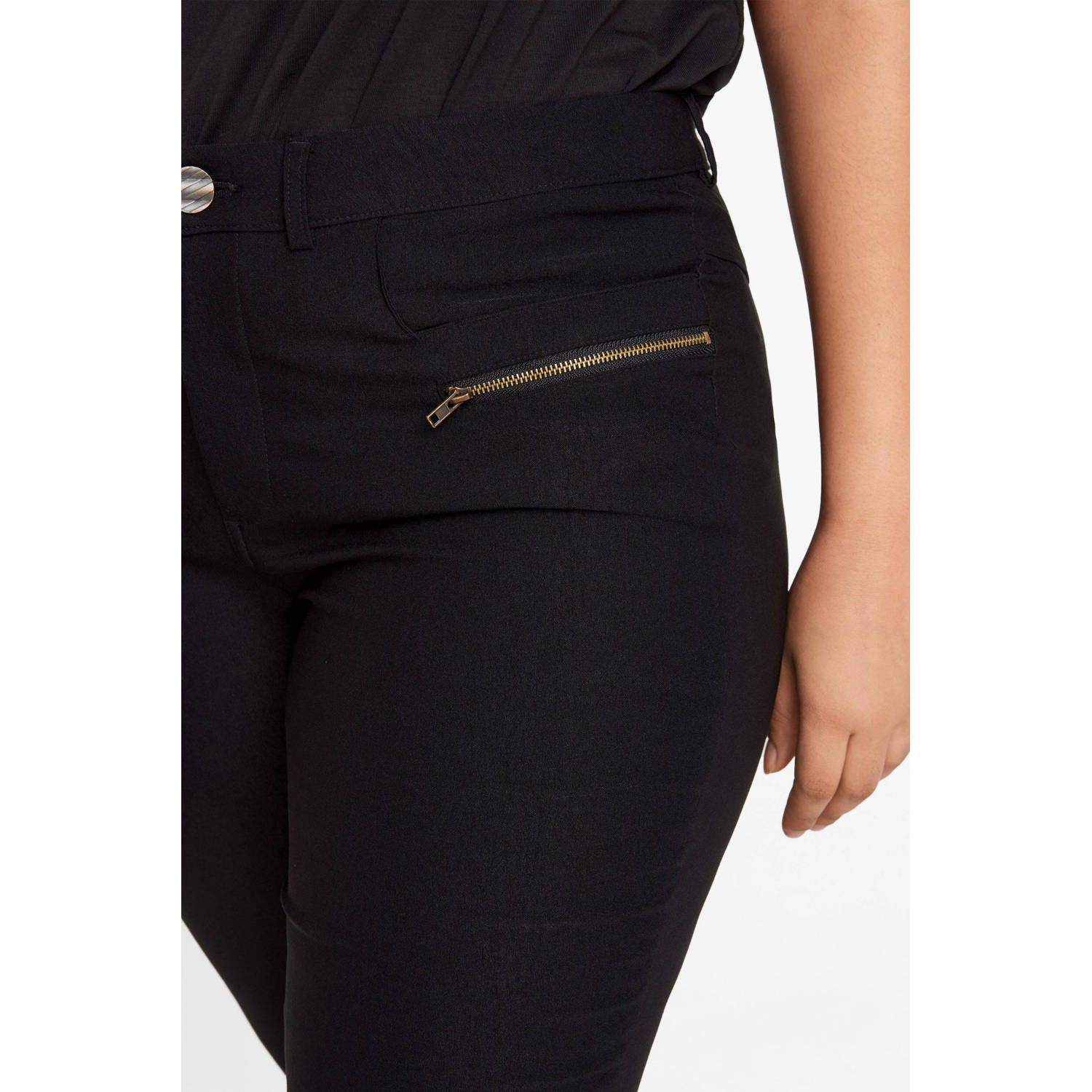 Zizzi high waist skinny tregging JEVA zwart