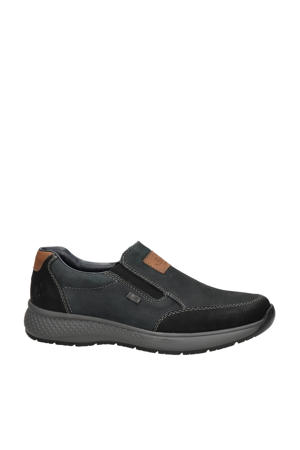 leren instappers donkerblauw