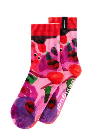 sokken met all-over print roze