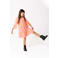 KIDS ONLY GIRL A-lijn jurk KOGALBERTE met all over print felroze/oranje