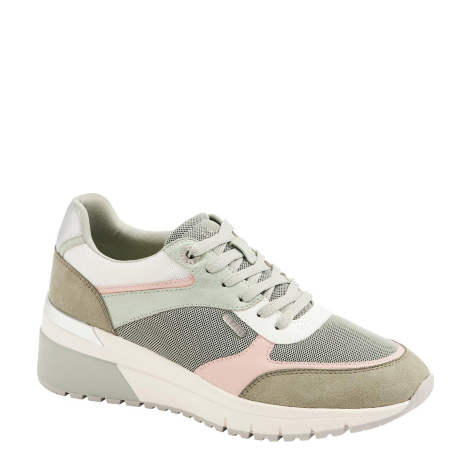 ESPRIT sneakers kaki/lichtroze | wehkamp