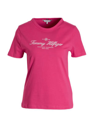 T-shirt met logo roze