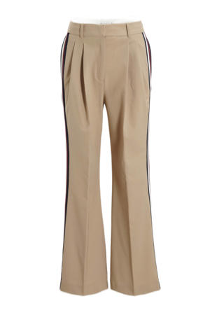 high waist wide leg pantalon beige