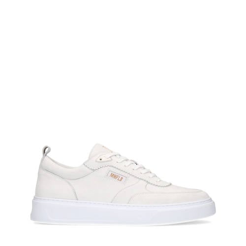 Manfield leren sneakers wit afbeelding