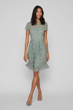 semi-transparante kanten jurk VIKALILA met kant grijsgroen