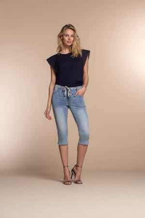 skinny capri jeans light blue denim