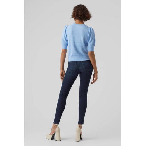 VERO MODA gemÃªleerde gebreide trui VMDOFFY van polyester blauw afbeelding
