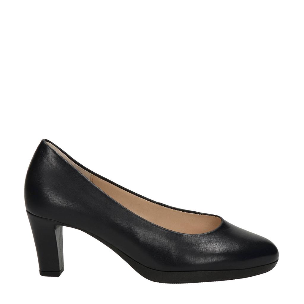 Zwarte dames Gabor leren pumps met hak(je)