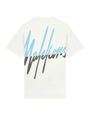 oversized T-shirt met backprint 137 off-white/light blue