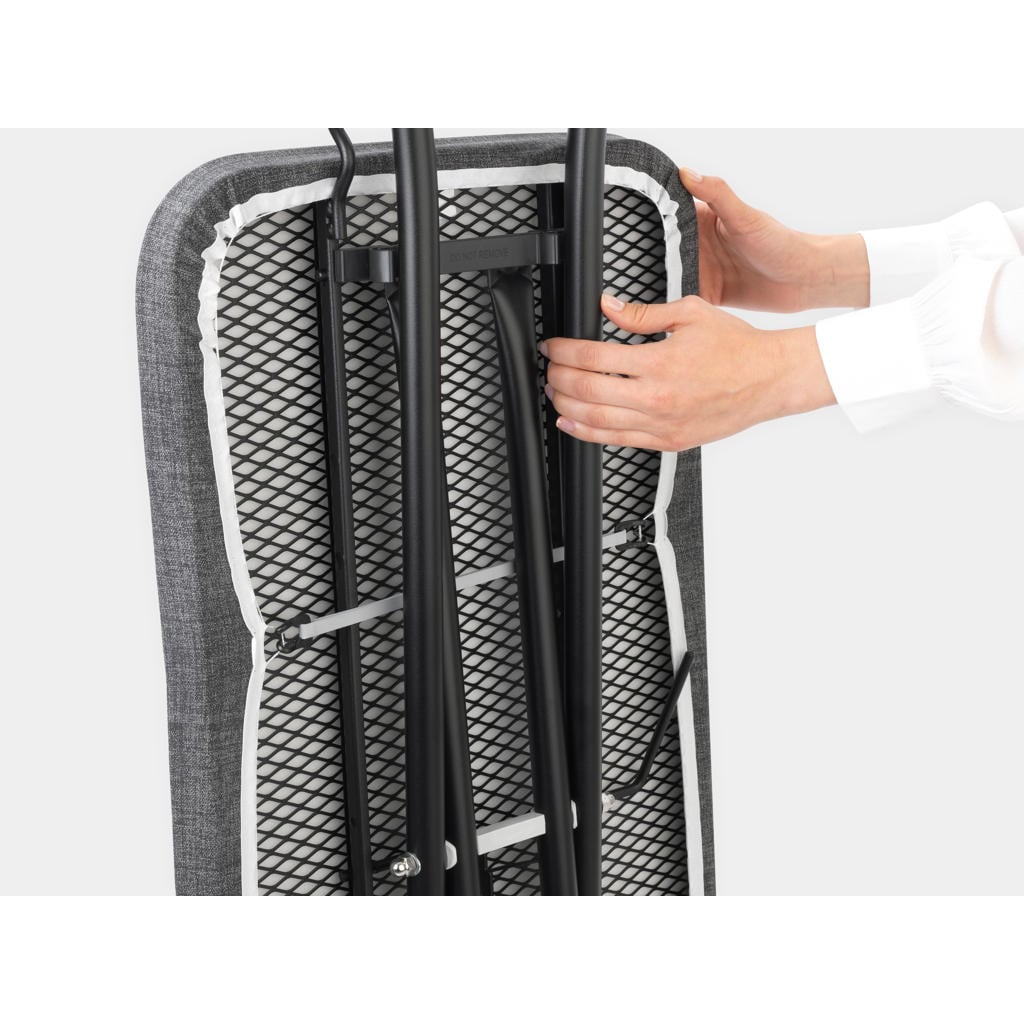 Brabantia Verstelbare Werkhoogte Opvouwbaar Frame, Koordbinder, Transportvergrendeling, Kinderslot, Anti-slip, Solide Stoomunithouder, Happy Glow, Strijkplank C (124 x 45 cm Brabantia Verstelbare Werkhoogte Opvouwbaar Frame, Koordbinder, Transportvergrendeling, Kinderslot, Anti-slip, Solide Stoomunithouder, Happy Glow, Strijkplank C (124 x 45 cm