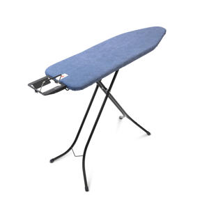 B Strijkplank B - met Strijkijzerhouder - 124x38 cm - Denim Blue