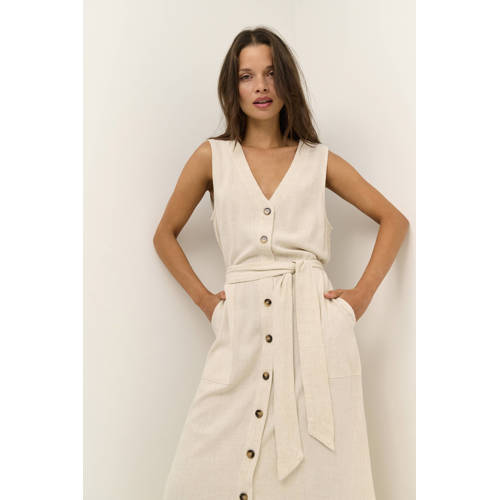 Kaffe maxi jurk KAliny met ceintuur zand afbeelding
